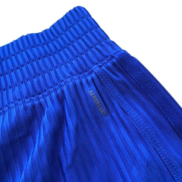 adidas Shorts Small Pacer Rib HighWaisted Running Trainning Semi Lucid Blue - Picture 3 of 6